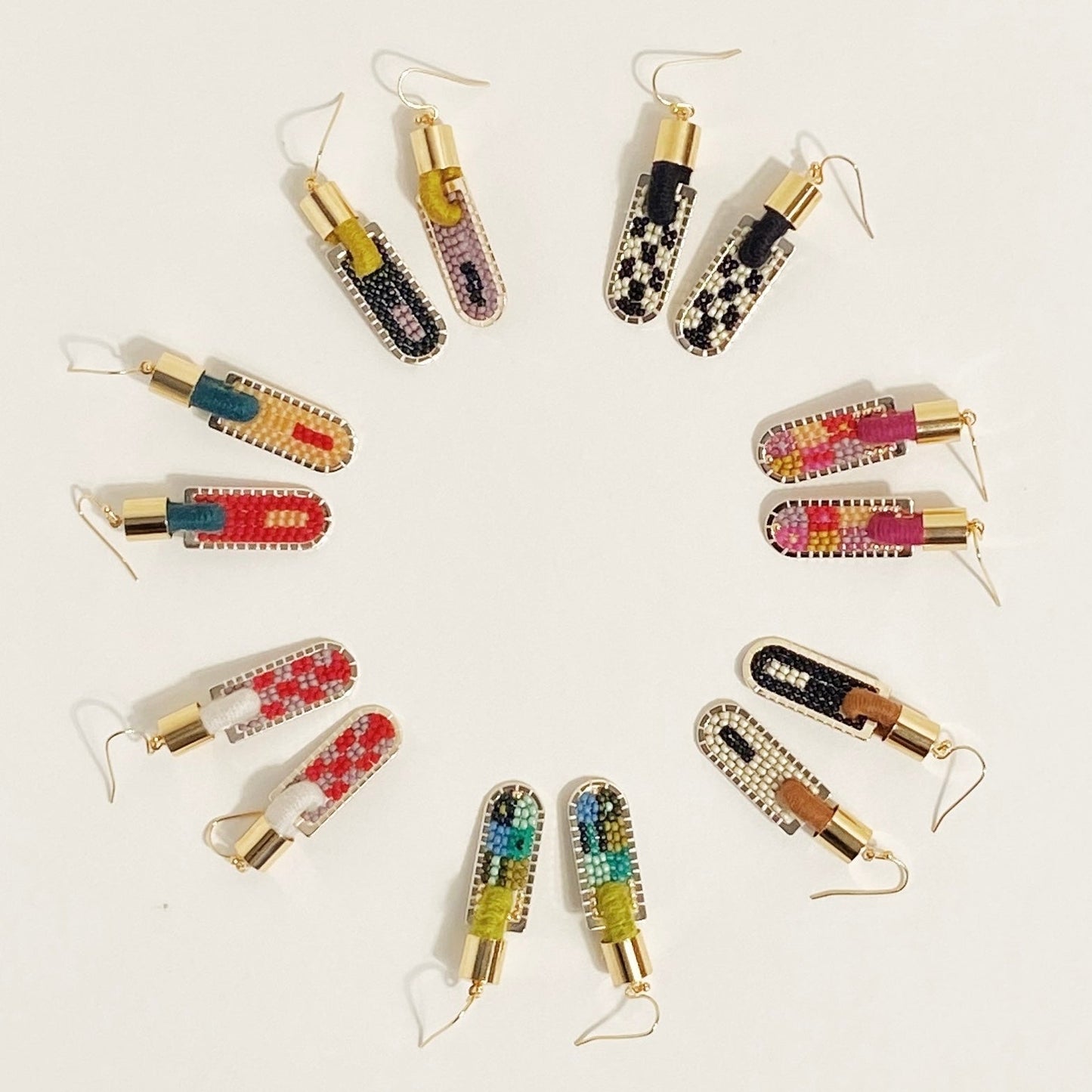 Patch Geometric Earrings in Cool Tones
