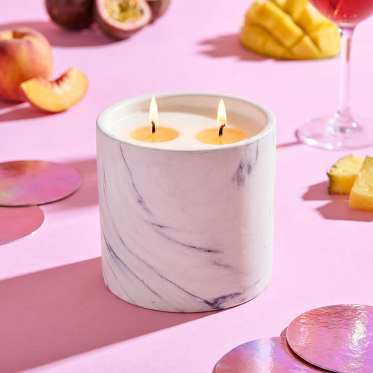 Passionate Fruit White Marble Candle 17oz