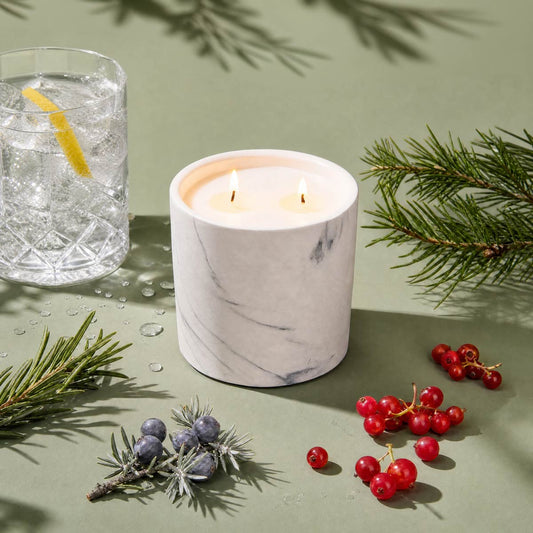 Ripe Juniper White Marble Candle 17oz