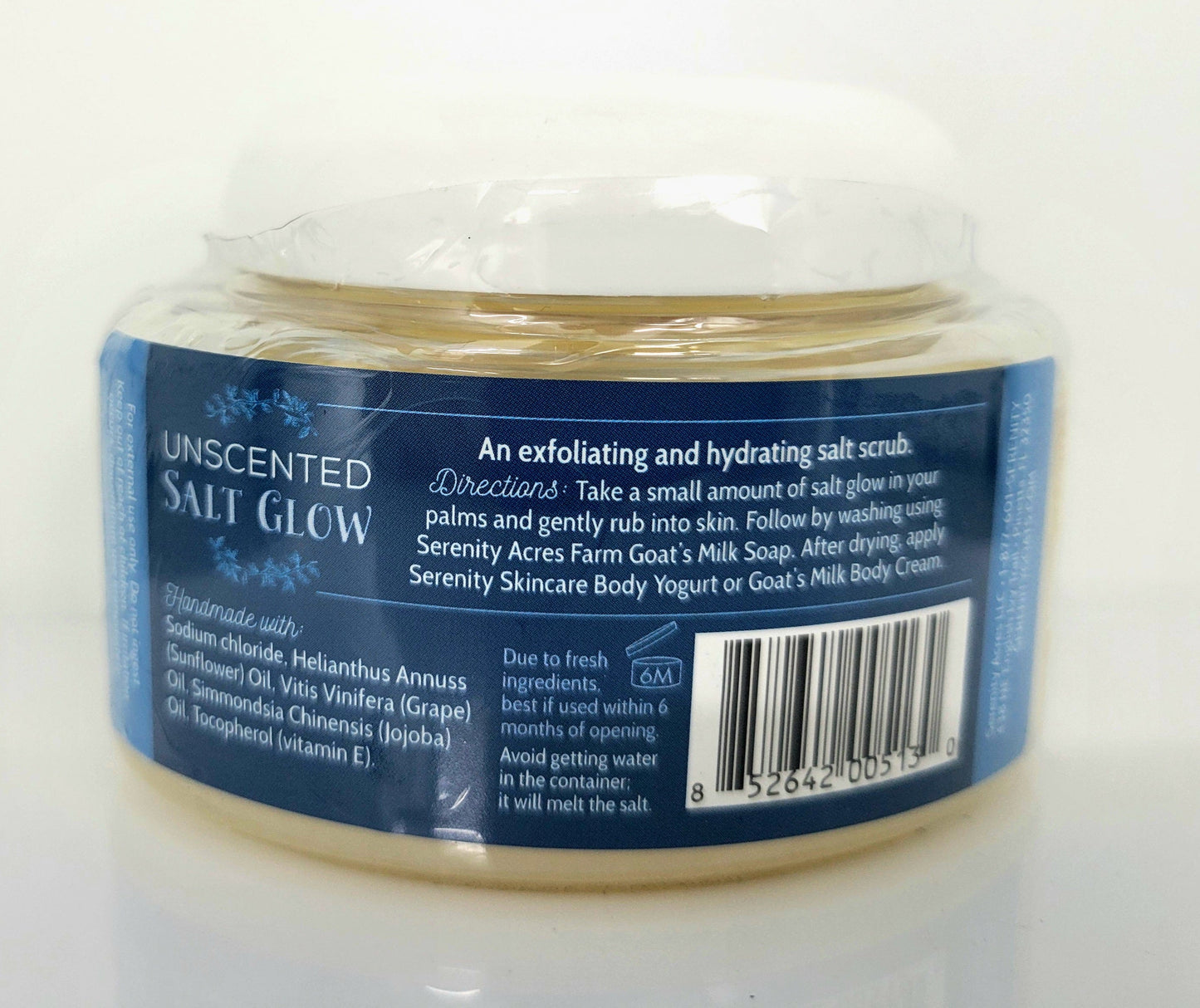 Unscented Salt Scrub - Gentle Exfoliating Scrub by Serenity Acres Farm™