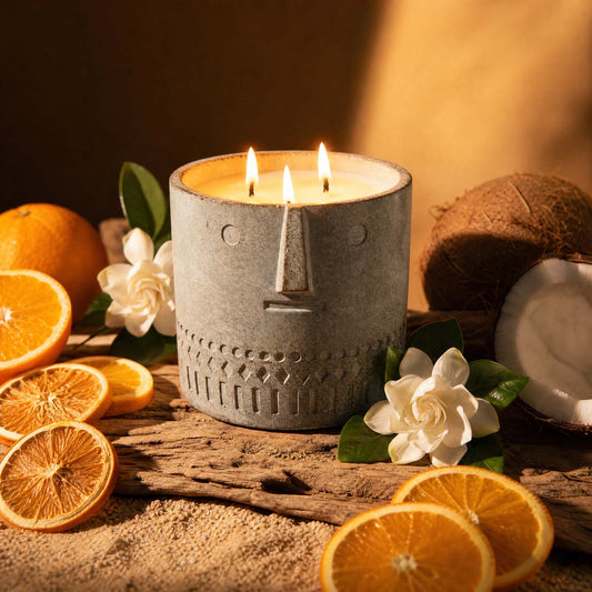 Coastal Glow Stone Face Candle 27oz