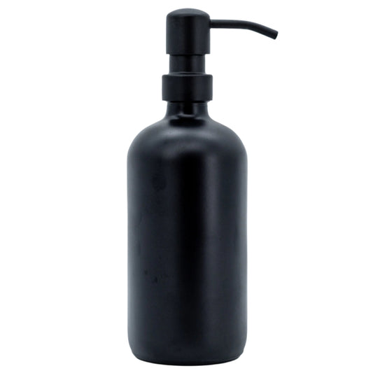 SALE | "I Can Do All Things Through Christ Who Strengthens Me" Black Glass Soap & Lotion Dispenser | 16 oz | Plains + Simple