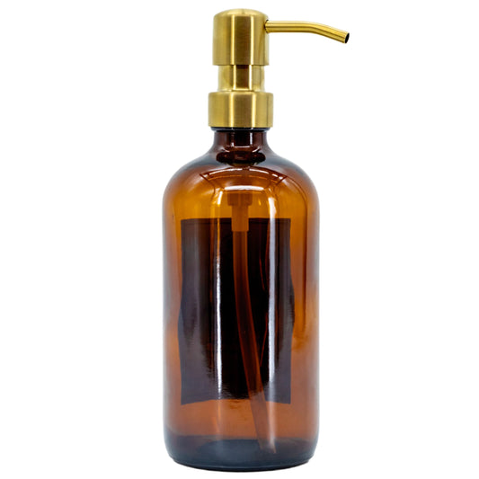 SALE | "I Am Grateful" Amber Glass Lotion & Soap Dispenser | 16 oz | Plains + Simple