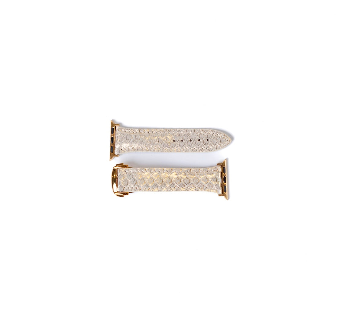 Apple Watch Band, Metallic Gold Python