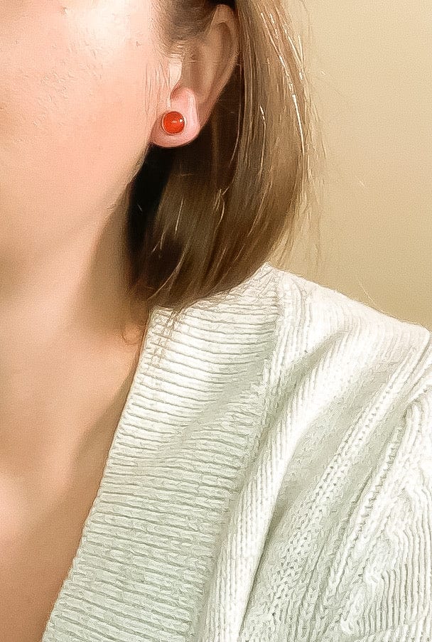 XL Carnelian Stud Earrings