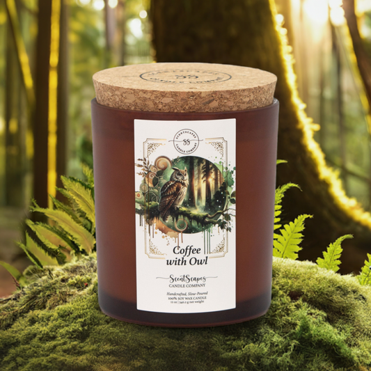 Coffee with Owl | Scented Soy Wax Candle