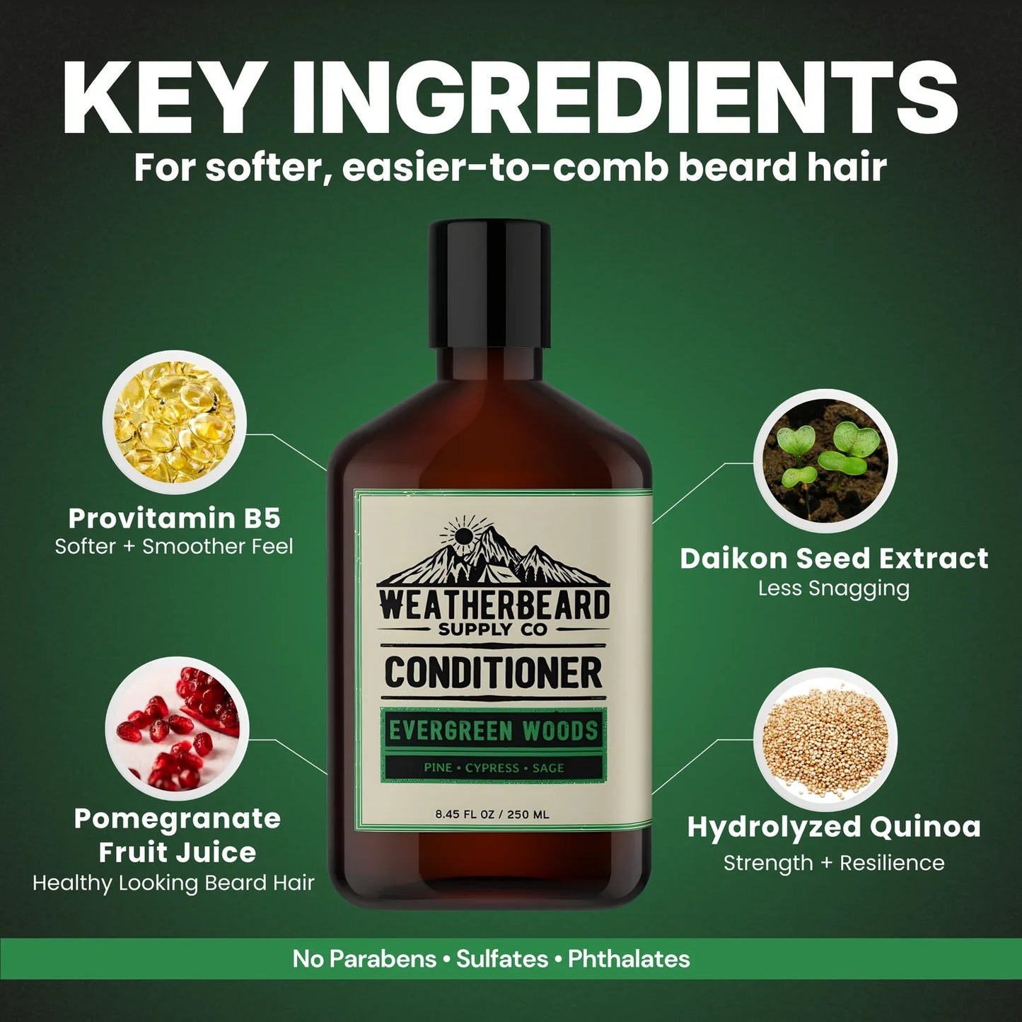 Evergreen Woods Beard Conditioner - Pine, Cypress, Sage