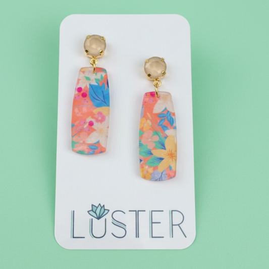 Tropical Floral Acrylic Earrings