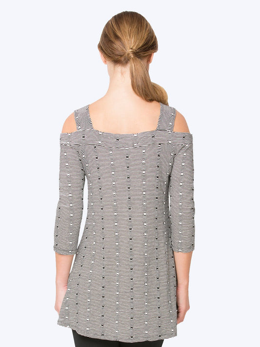 Tianello "Fianna" French Knit "Simha" Cold Shoulder Tunic S,M,L,XL