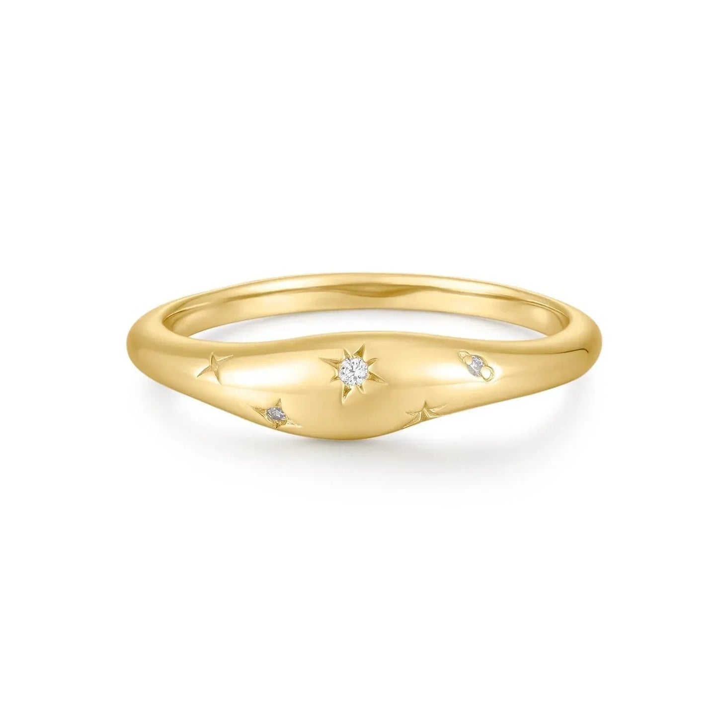 Galaxy CZ Thick Wavy Ring