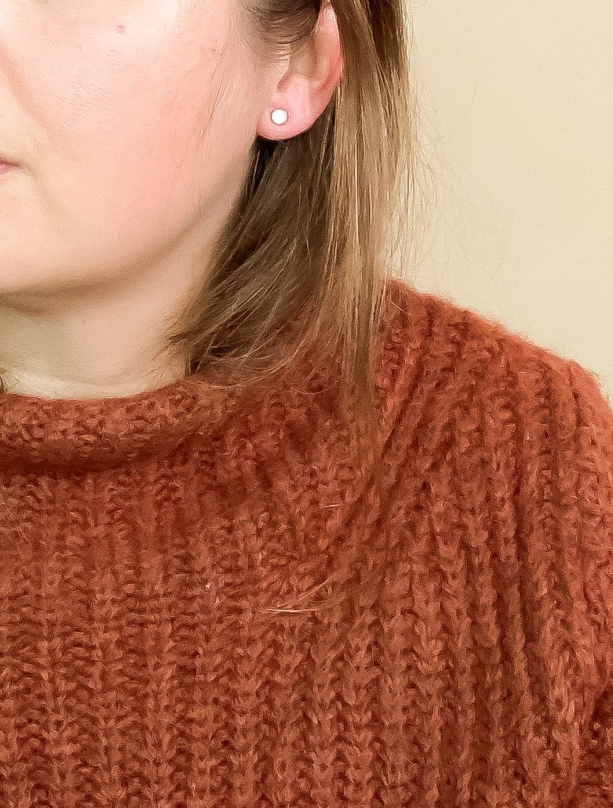 Gold Fill Mother of Pearl Stud Earrings