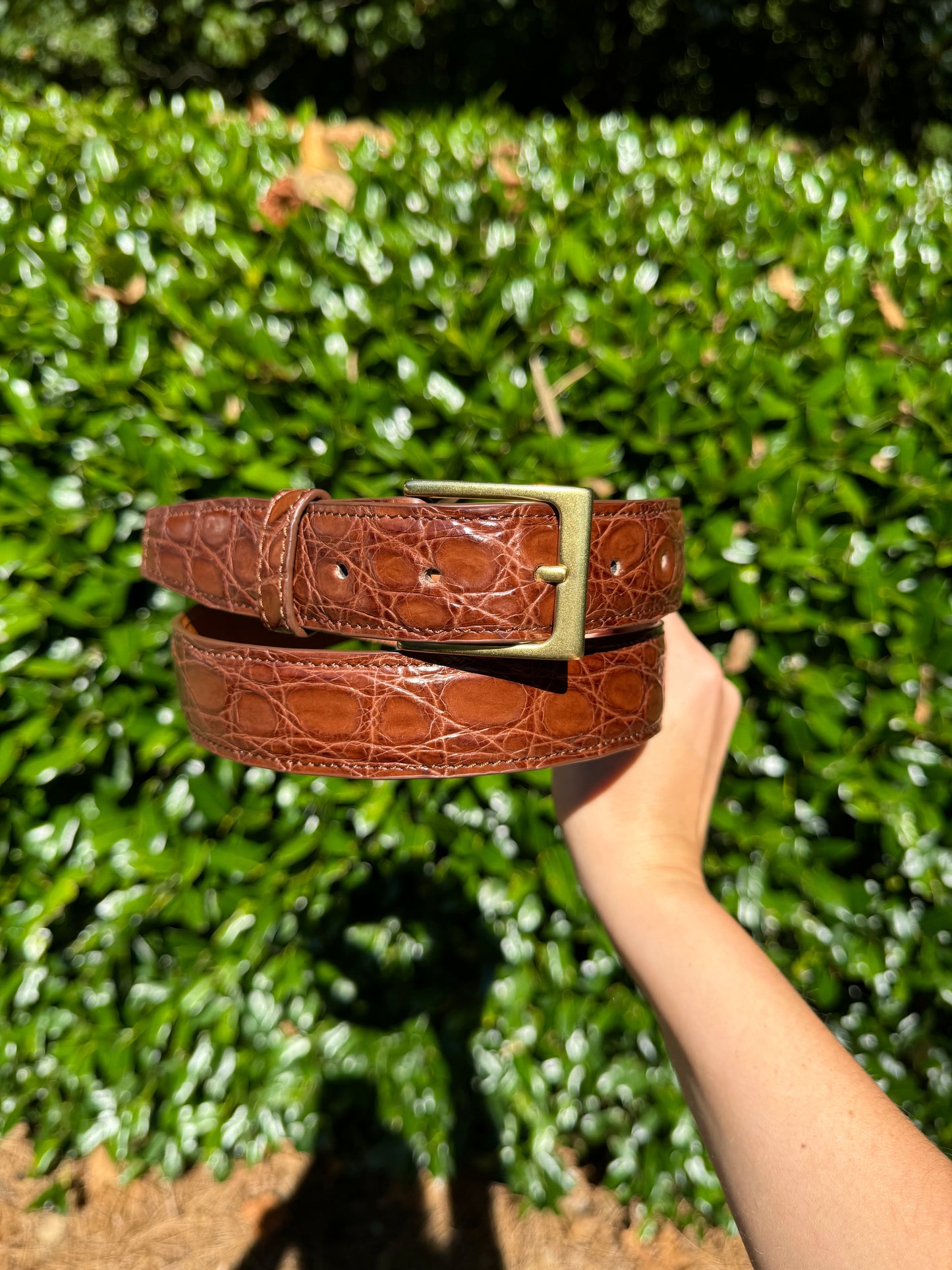 Full Skin Belt, Cognac Matte