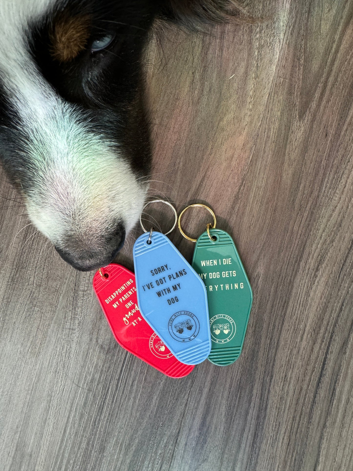 Red Granddog Motel Keychain