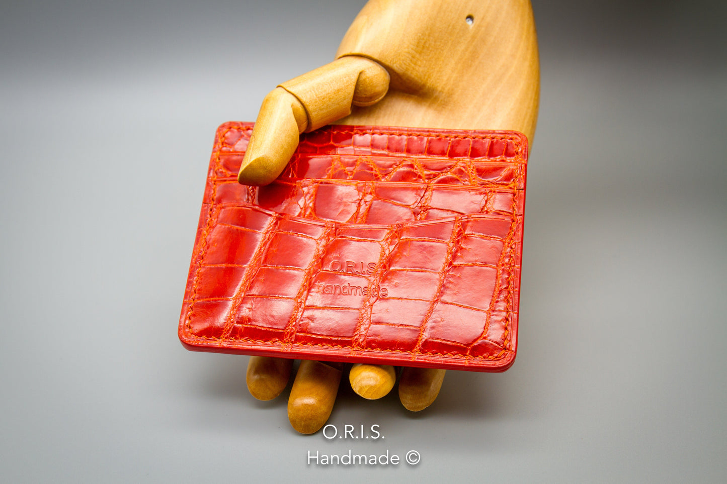 Crocodile Card Holder - Orange