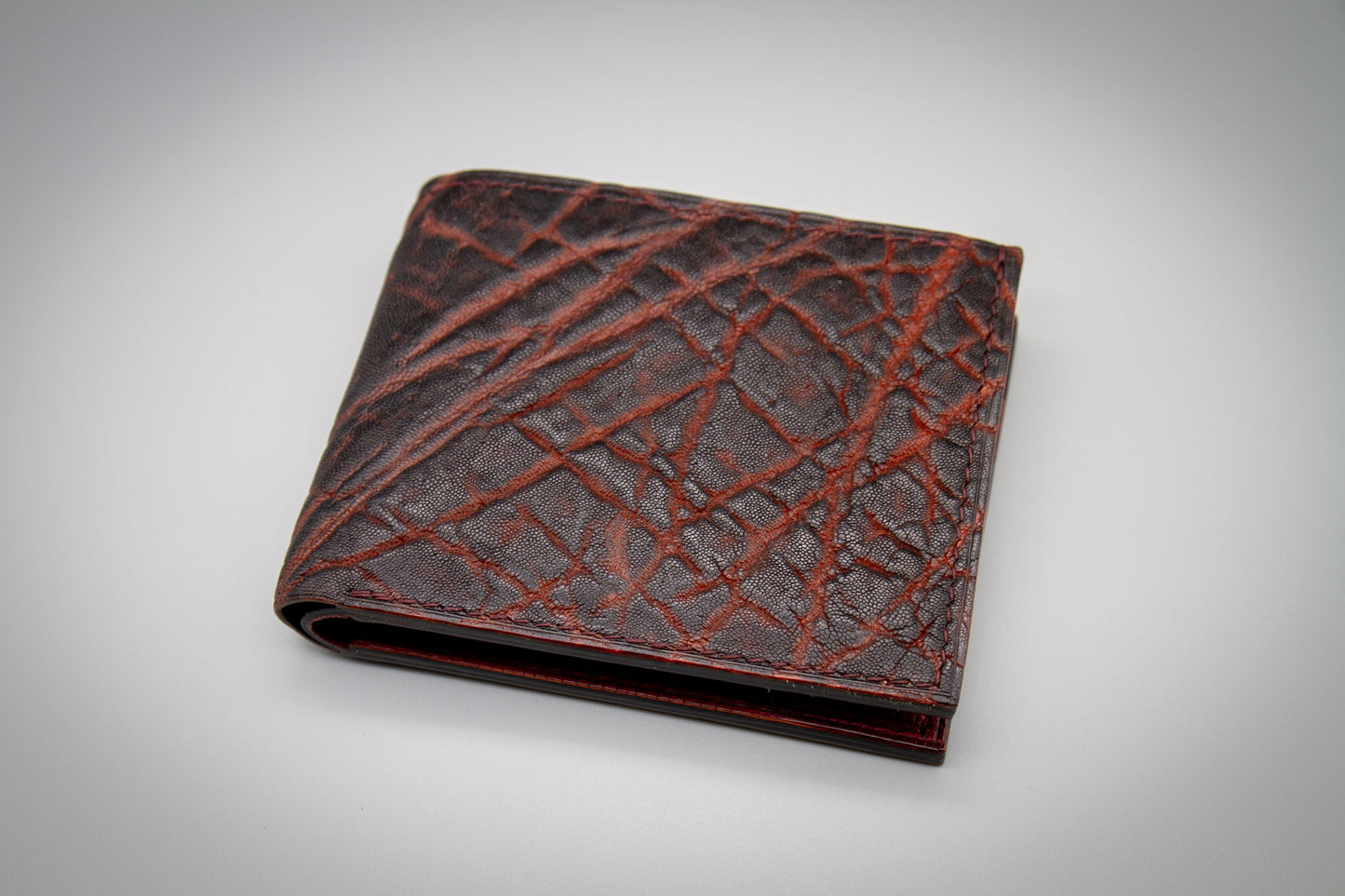 Elephant Leather Wallet - Burgundy