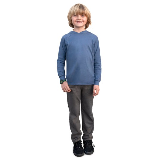 Boys Soft 100% Cotton Medium-Weight Long Sleeve Hooded Tee With Cuffs | Elf