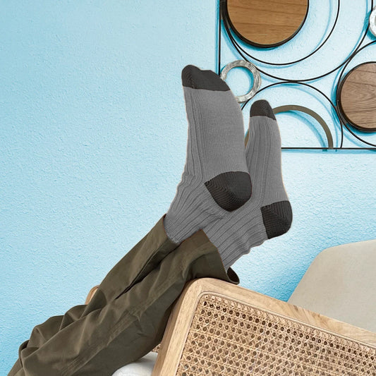 Gray Two-Tone Crew Sock