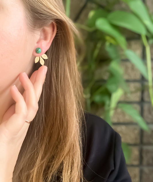 XL Malachite Stud Earrings