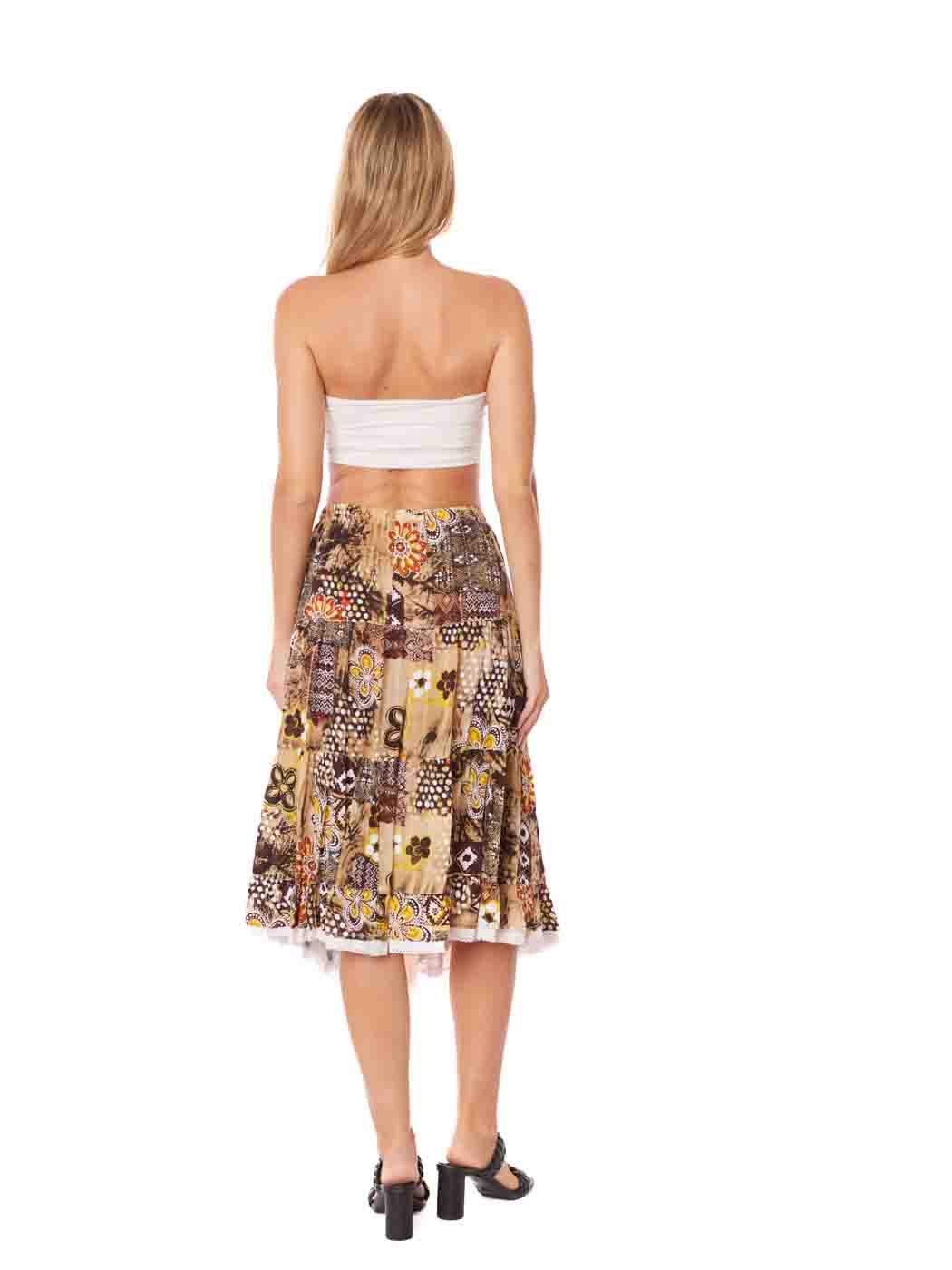 Tianello print "Evinchi" Georgette "Prairie" Skirt
