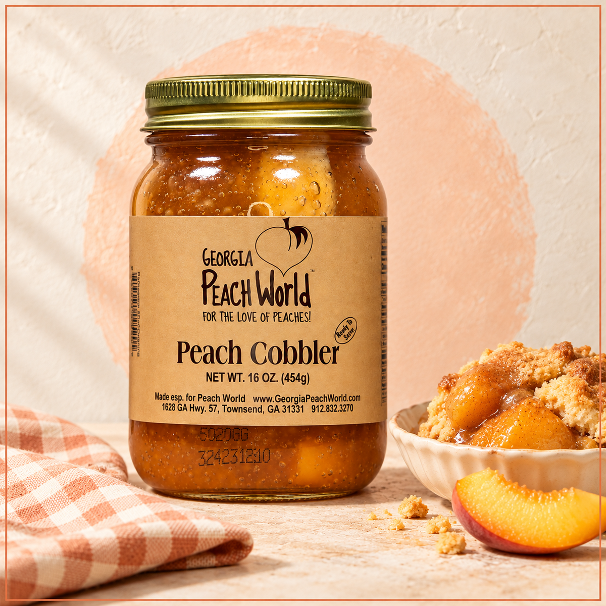 Peach Cobbler in- a- jar