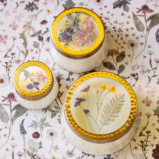 Signature Pressed Floral Candle - Roman Lavender