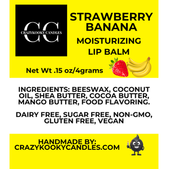 STRAWBERRY BANANA, Lip Balm, 0.15oz