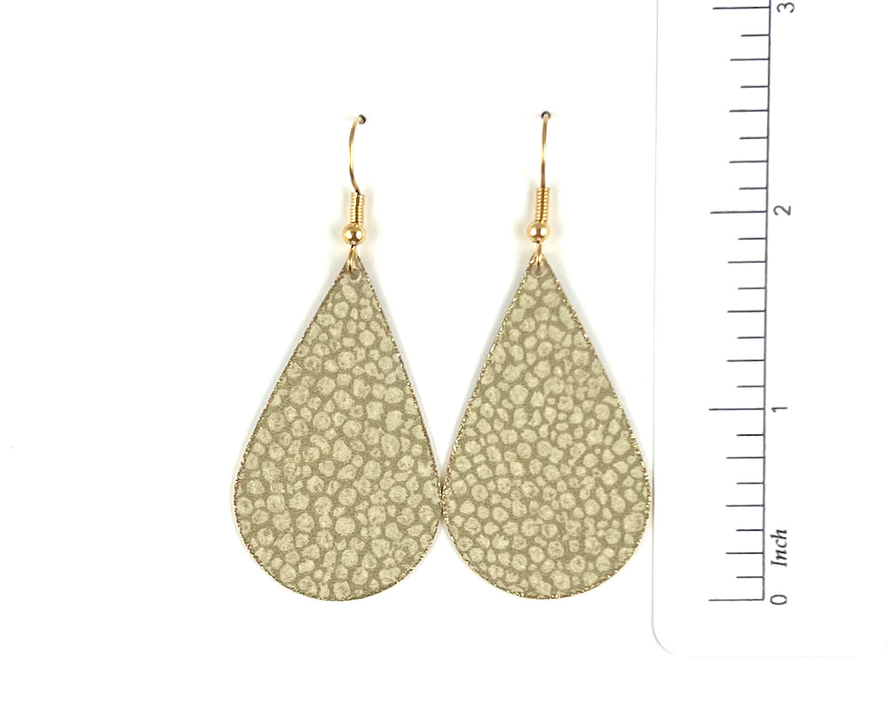Elegant Dappled Sage Green Teardrop Earrings