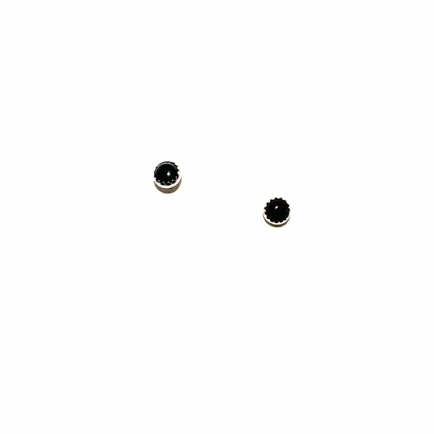 Silver Onyx Stud Earrings