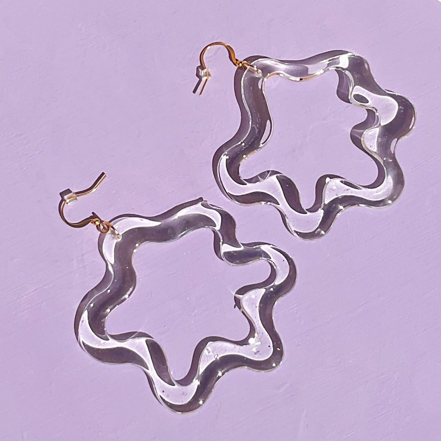 Squiggle Drop Hoop Earrings