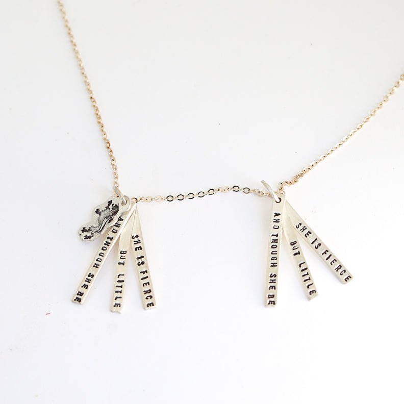 And though she be but little she is fierce - Shakespeare quote necklace