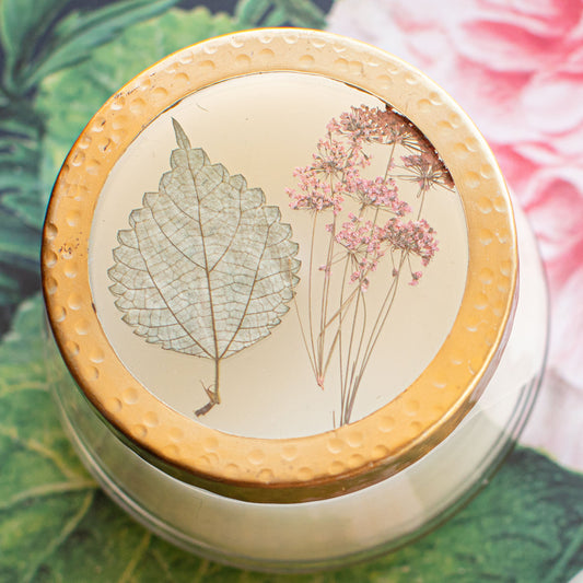 Accent Pressed Floral Candle - Apricot Rose