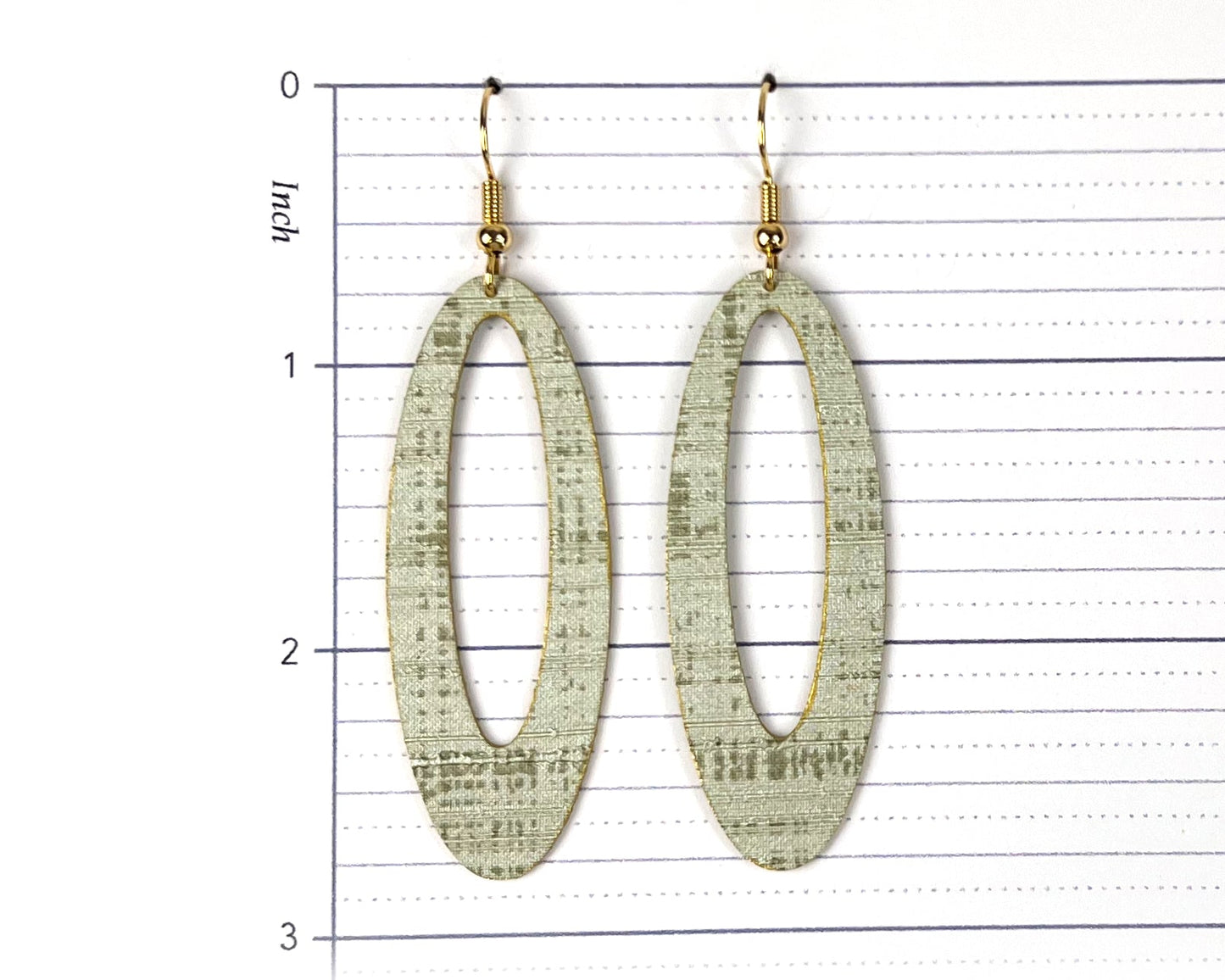 Soft Sage Long Oval Earrings