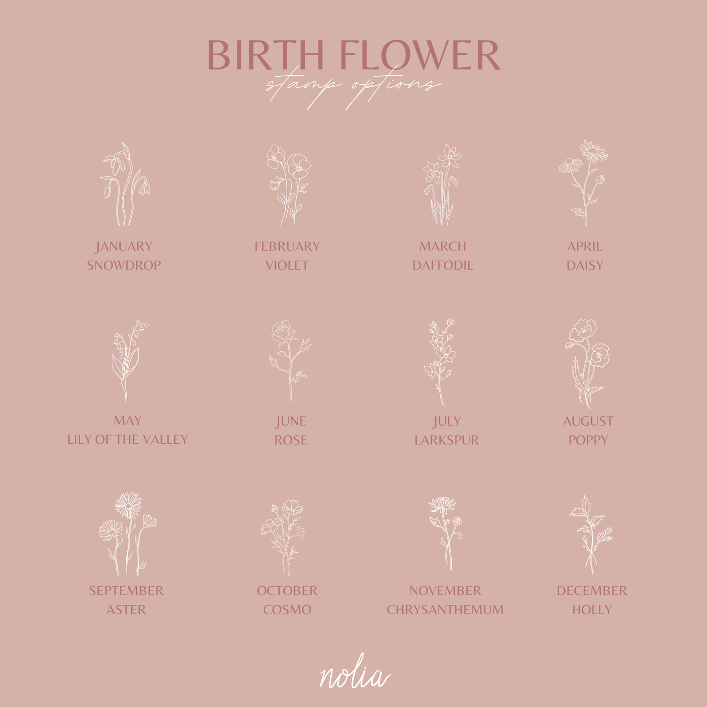 October Birth Flower Necklace • Cosmo