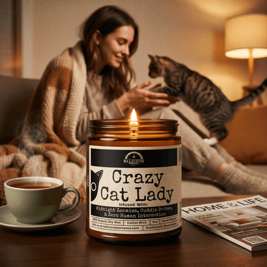 Crazy Cat Lady | 9oz Funny Candle | Malicious Women Co