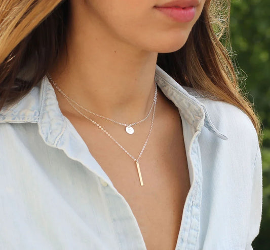 Tiny Sterling Silver Initial Necklace