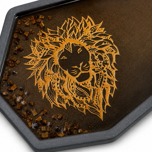 Concrete & Resin Decorative Lion Tray | 9" x 6.75" | Color Crete Creations