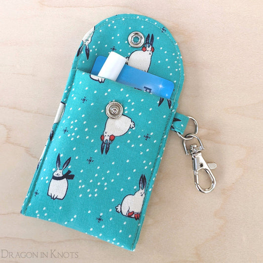 Snow Bunny Mini Essentials Pouch for Lip Balm and ID Card