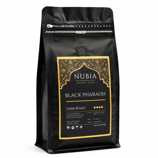 Black Pharaoh Organic Certified Dark Roast Coffee | 12 oz | Nubia, LLC
