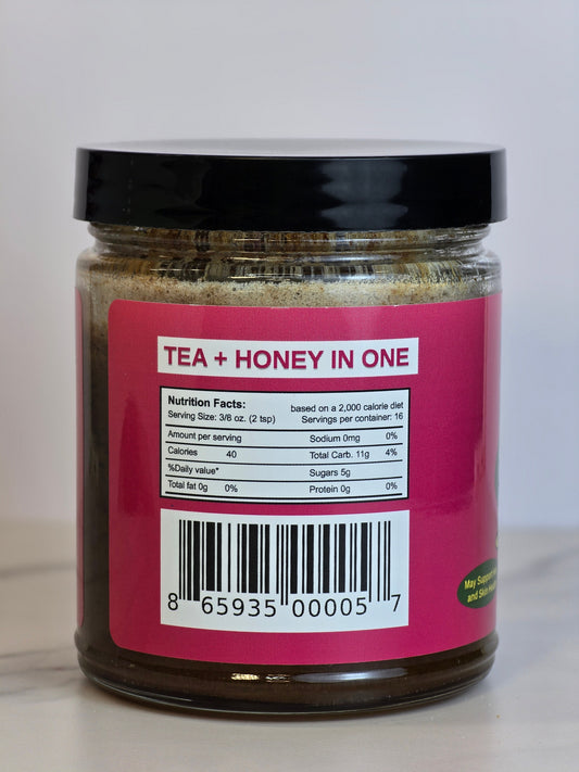 Radiant Rose Honey Tea โ Organic Rose Hip & Hibiscus Blend for Glow & Calm (10 oz)