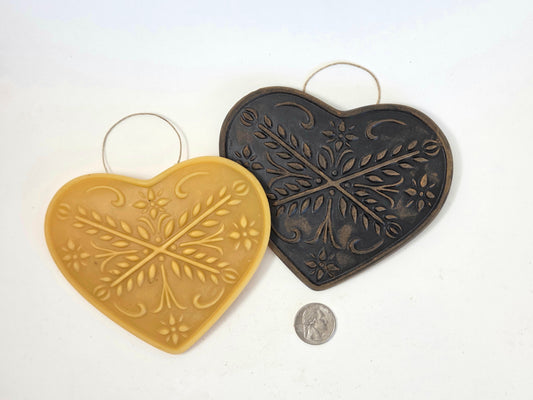 Amish Carved Heart | Beeswax Ornament