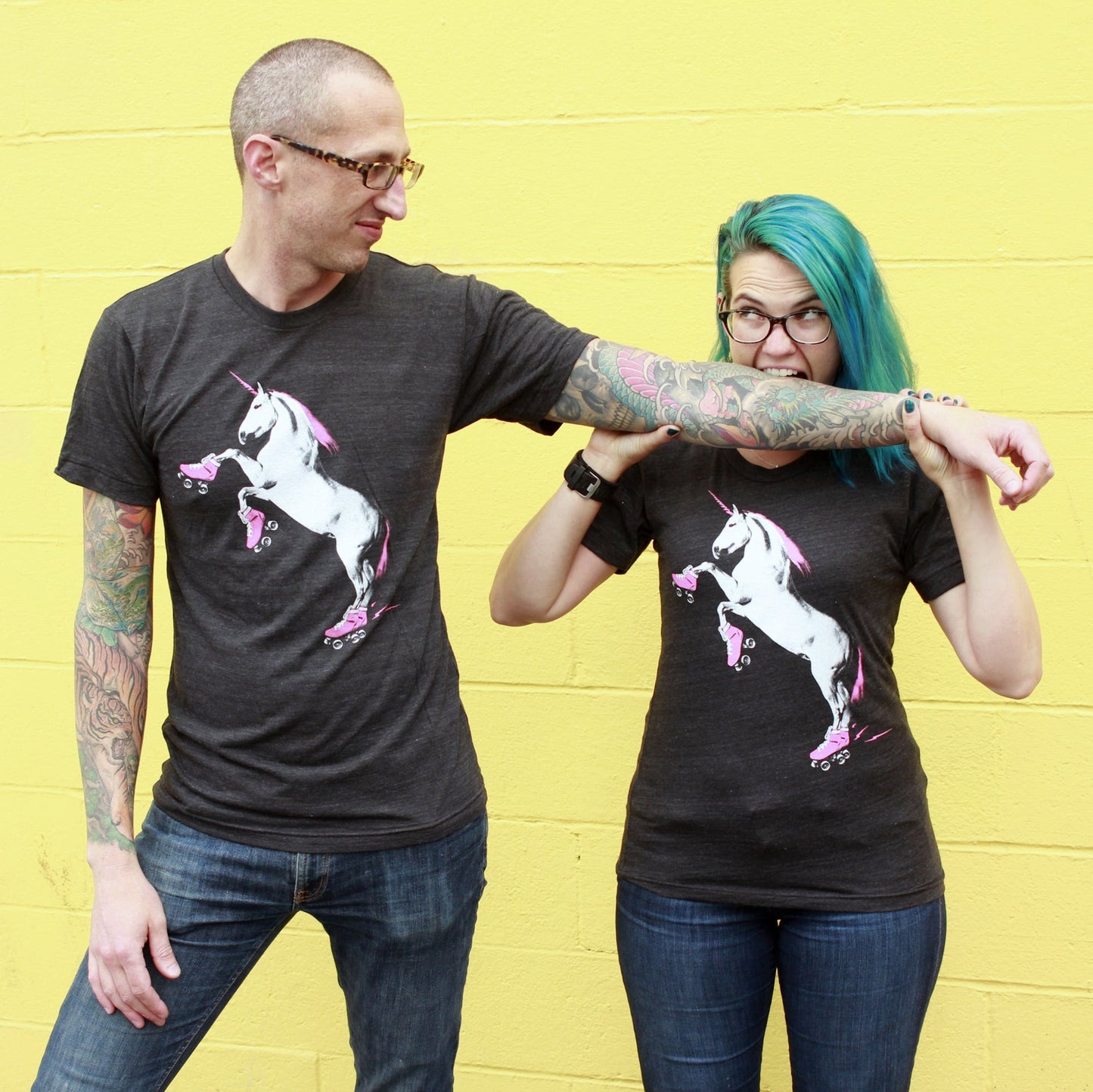 Shirt - Unisex Crew - Roller Skating Unicorn