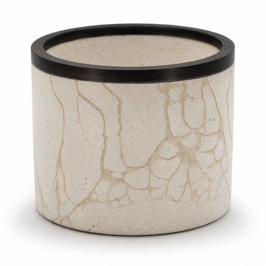 Concrete Gray & Beige Marble Flower Pot | 6" x 6" x 4.75" | Color Crete Creations