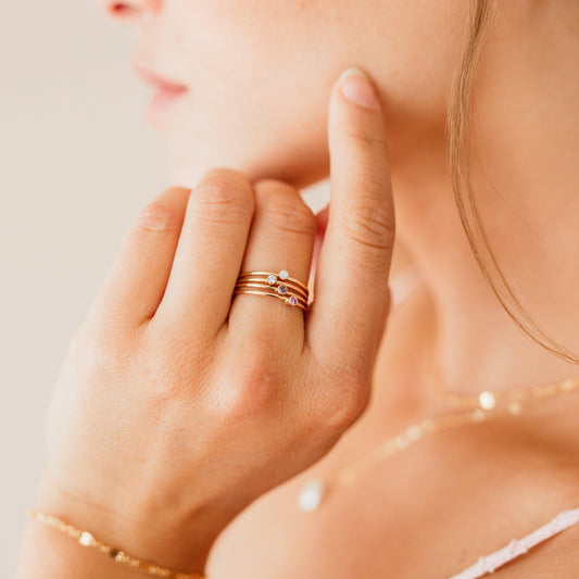 Tiny March Birthstone Ring ∙ Aquamarine