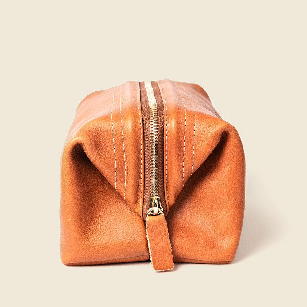 Leather Toiletry Bag - Natural