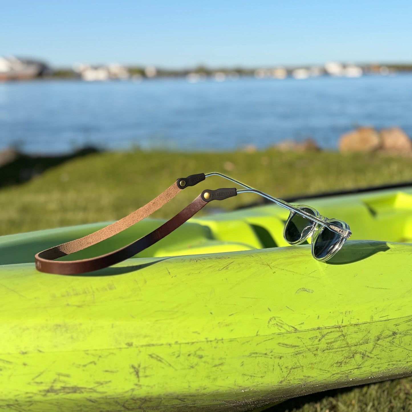 Slim Leather Sunglass Strap (Waxed Montauk)