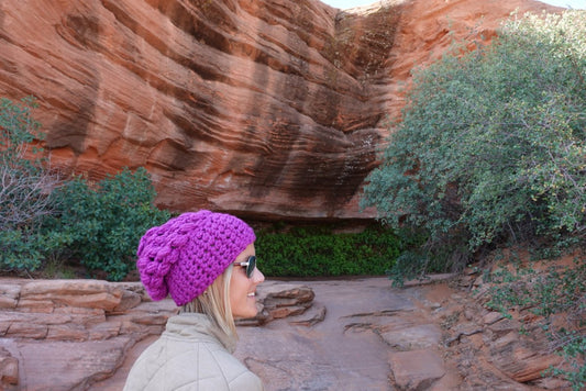 Women's Slouch Hat | Lollipop Purple Slouchy Beanie