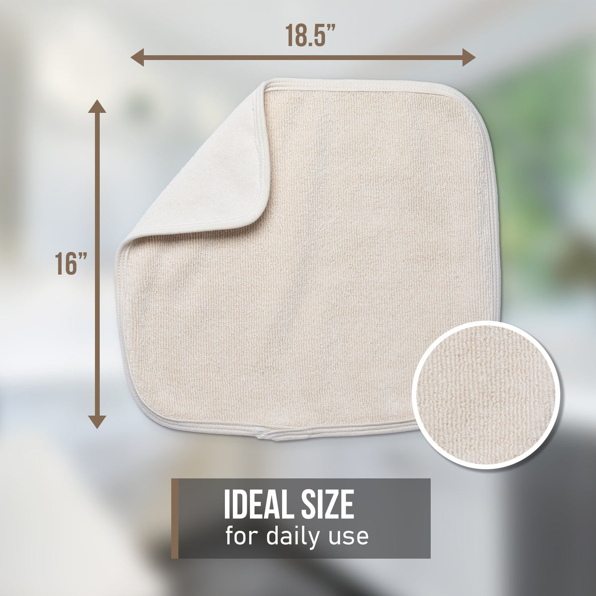 100% Cotton Dish Drying Mat 16" x 18.5"