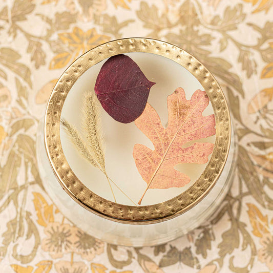Signature Pressed Floral Candle - Harvest Pumpkin