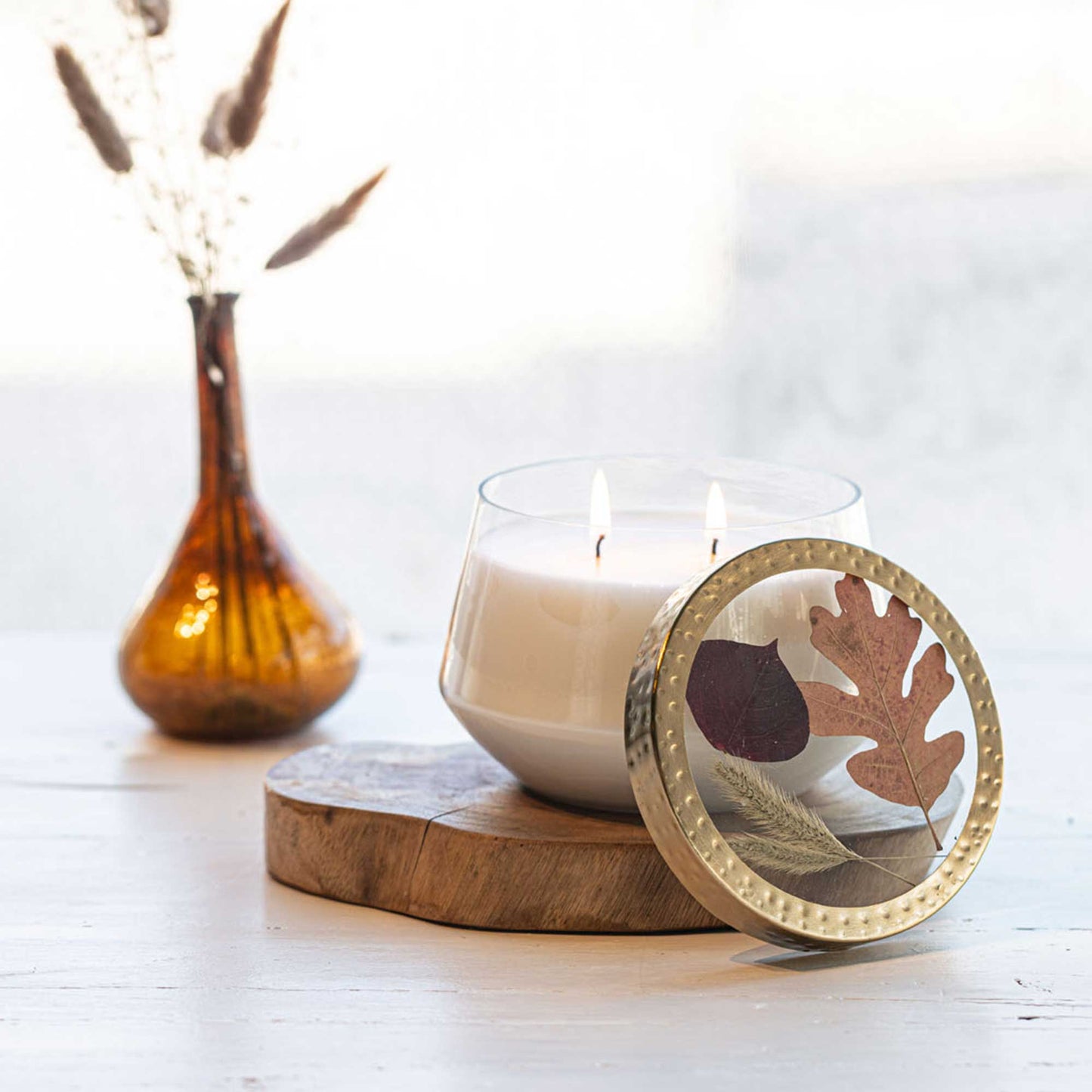 Signature Pressed Floral Candle - Harvest Pumpkin