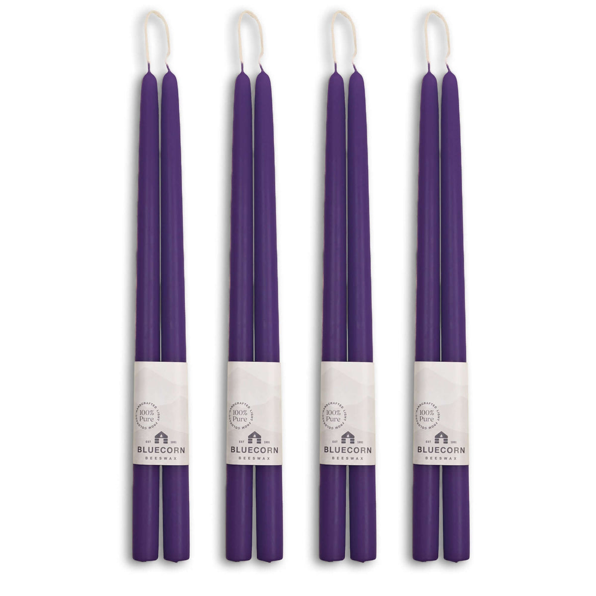 Hand-Dipped Beeswax Taper Candles - Bulk 4-Pair Bundle